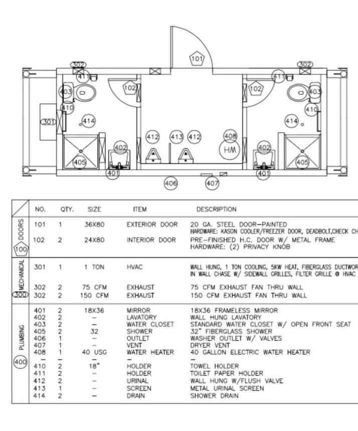 8x20 Change House Shower Trailer Portable Restrooms for Sale